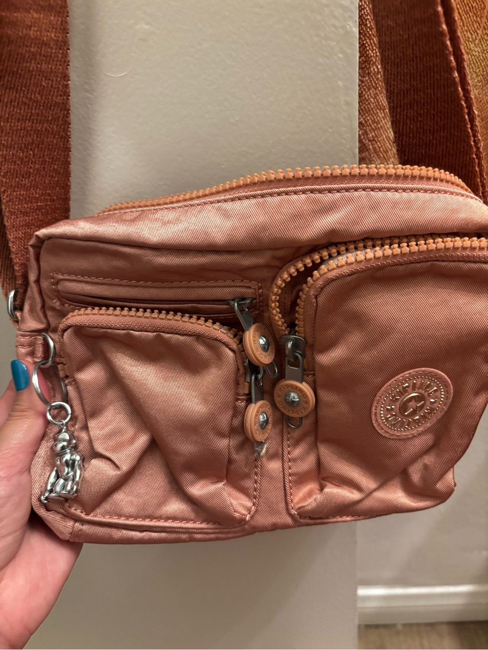 Kipling Small Crossbody Bag in Rose Gold